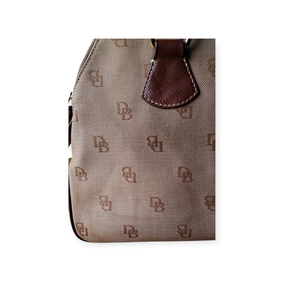 Vintage Dooney & Bourke Tan and Brown Logo Satchel - Picture 3 of 16